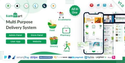 6amMart Multivendor Food, Grocery, eCommerce, Parcel, Pharmacy delivery app with Admin & Website